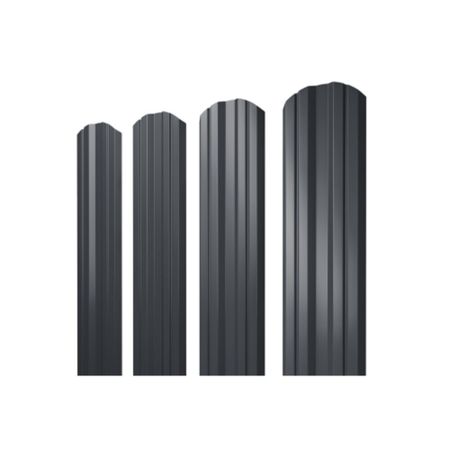 Евроштакетник двухсторонний twin 0,45 мм 100х1800 мм графитовый серый RAL 7024 фигурный срез текстовыделитель pentel twin checker двухсторонний жёлтый салатовый