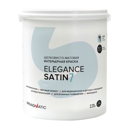 Краска моющаяся Pragmatic Elegance Satin база А белая 2,25 л