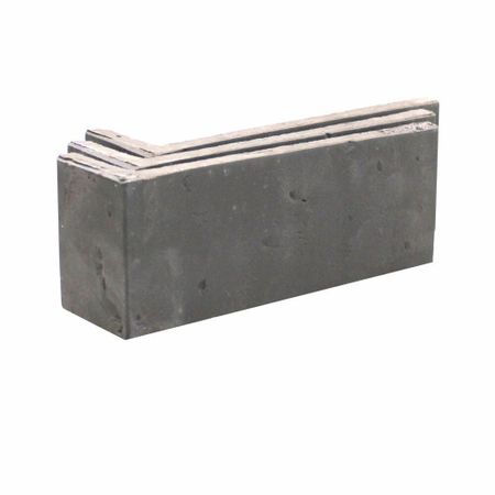 Клинкерная плитка для фасада угловая Terramatic Moon Black ABDK (8 шт.= 0,14 кв.м) черный металлик 185х60х71х14 мм