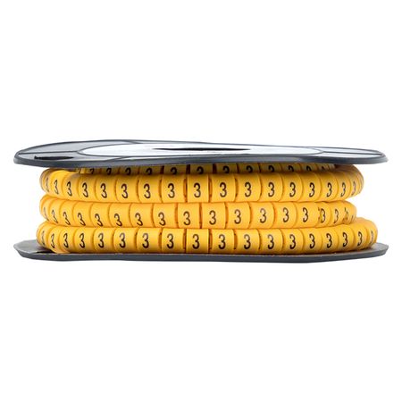 Маркеры кабельные (клипсы) EKF PROxima 3-4,2 мм цифра 3 желтые (1000 шт.) (plc-KM-2.5-3) касса букв и цифр