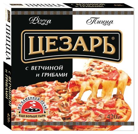 Пицца Цезарь с ветчиной и грибами замороженная, 420 г