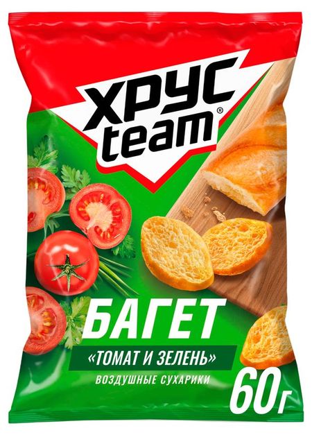Сухарики Хрусteam Багет Томат и зелень, 60 г