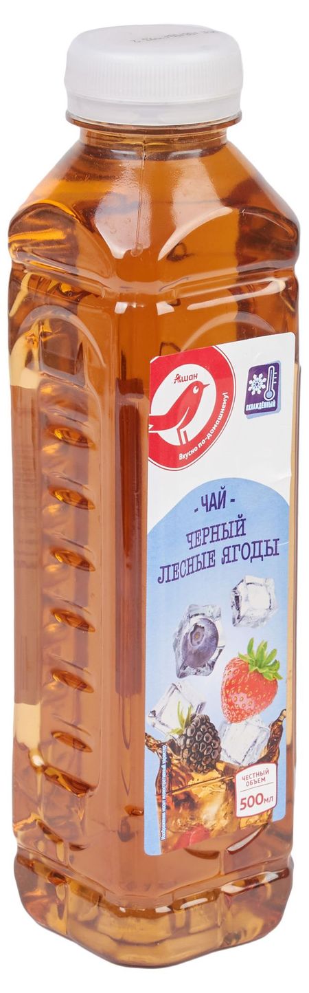 Чай черный холодный АШАН Красная птица со вкусом Лесные ягоды, 500 мл