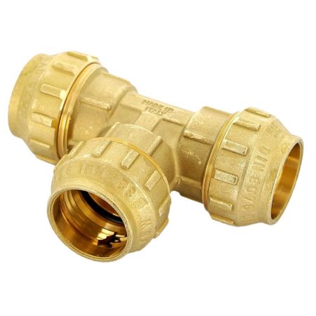 Тройник ПНД Tiemme компрессионный 63х63х63 мм латунь наколенник компрессионный р 2 s