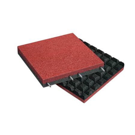 Плитка резиновая с рельефным основанием Sporto 500х500х30 мм красная