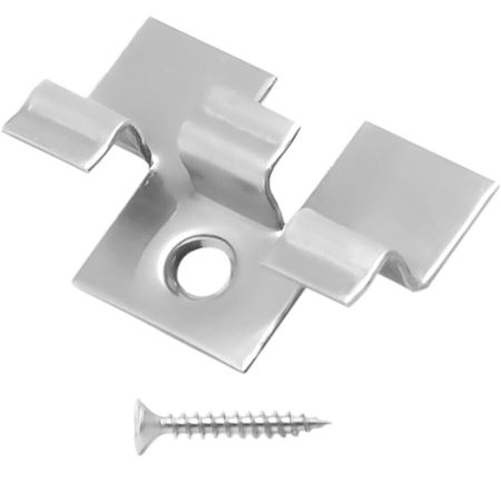 Клипса рядная монтажная Осфикс для бесшовного монтажа доски ДПК с саморезом нержавеющая сталь (35 шт.)