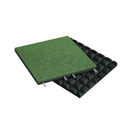 Плитка резиновая с рельефным основанием Sporto 500х500х40 мм зеленая