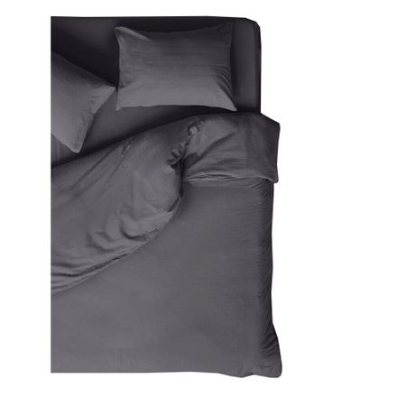 Комплект постельного белья 2-спальный полисатин Livadia Stonewash графит с простыней 180х216 см