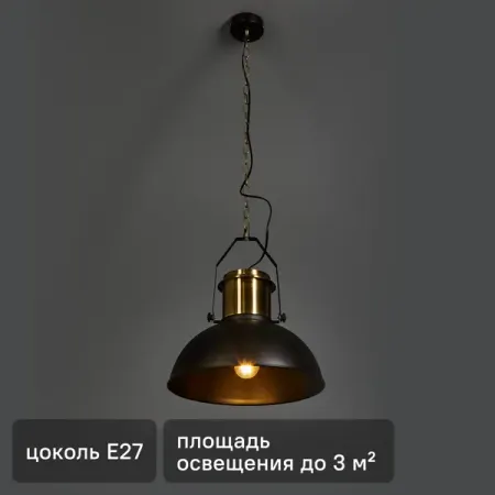 Светильник подвесной Inspire Ted, 1 лампа, 3 м², цвет черный настенный светильник parkson для дома и сада