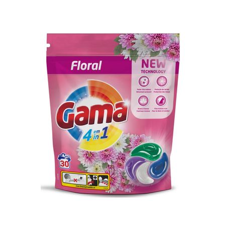 Капсулы универсальные для стирки белья Gama 4 in 1 Smart Choice с цветочным ароматом 30 шт