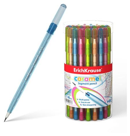 Карандаш сегментный ErichKrause Caramel 1,5 мм НВ, 1 шт в ассортименте