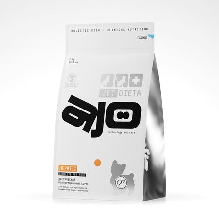 Сухие корма AJO Вет. Vet Dieta Hepatic Сухой корм для собак при хронической печеночной недостаточности, 2кг (2 кг)