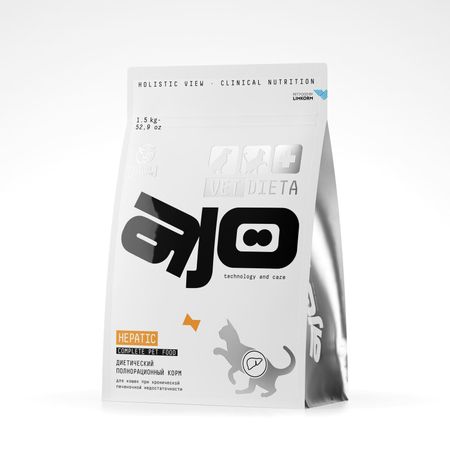 Сухие корма AJO Вет. Vet Dieta Hepatic Сухой корм для кошек при хронической печеночной недостаточности, 1.5кг (1.5 кг)
