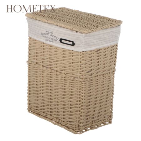 Корзина для белья с крышкой Hometex бежевая 37x27х48