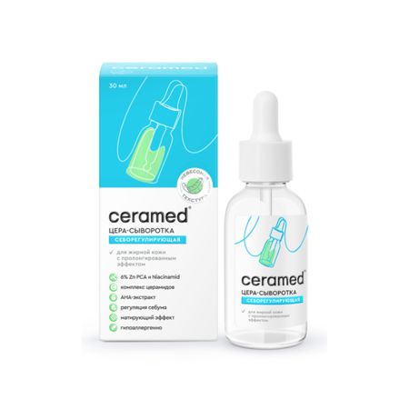 Цера-сыворотка для лица Ceramed себорегулирующая с ниацинамидом и цинком 30 мл
