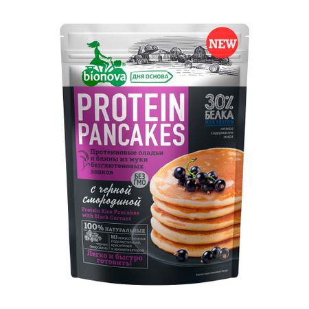 Протеиновая смесь Bionova для приготовления оладий с рисовой мукой и черной смородиной, 350 г siberian nutrogunz изтоноик stall ion вишня 0 27 кг сухая смесь