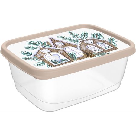 Контейнер для продуктов Idiland прямоугольный с декором 0,5 л