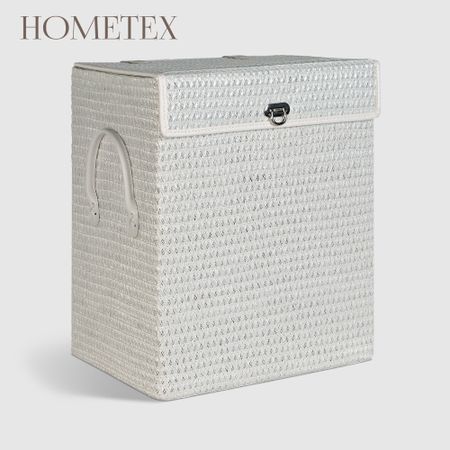 Корзина Hometex с крышкой белая 43х34х50 см корзина 2к корзина 4535ws 4 1 белая