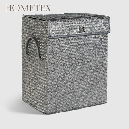 Корзина Hometex для белья графитовая с крышкой 43х34х50 см