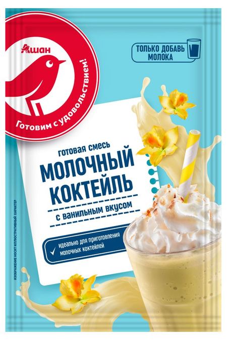 Молочный коктейль АШАН Красная птица с ванильным вкусом, 30 г