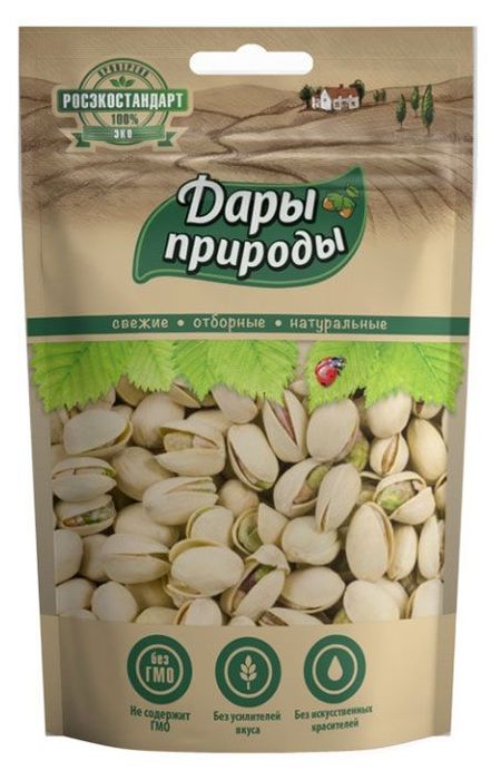 Фисташки Дары природы жареные соленые, 70 г