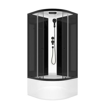 Душевая кабина Domani-Spa Delight Slim 90х90х218 см стекло прозрачное 4 мм с высоким поддоном полукруг