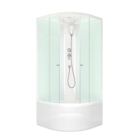 Душевая кабина Domani-Spa Delight Slim 80х80х218 см стекло матовое 4 мм с высоким поддоном полукруг