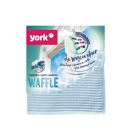 Салфетка York из микрофибры для окон вафельная