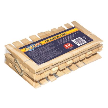 Прищепки деревянные Azur Эко 20 штук прищепки с веревочкой еда 10 шт