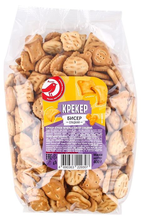 Крекер бисер АШАН Красная птица сладкий, 400 г