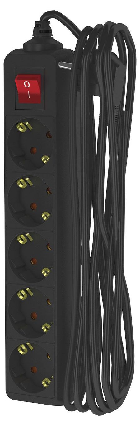 Удлинитель сетевой Фотон 5 розеток 5 м черный
