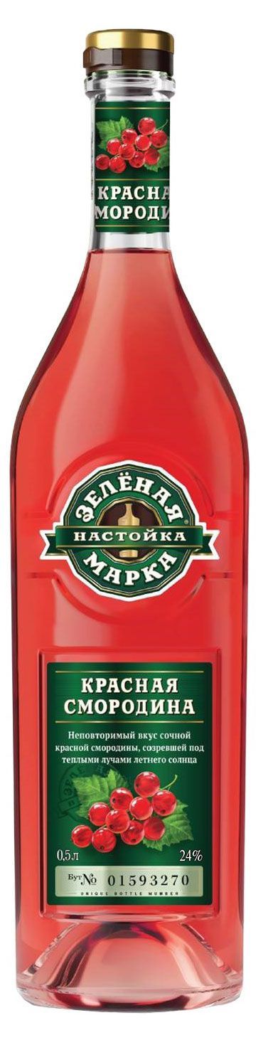 Настойка Зеленая марка Красная смородина Россия, 0,5 л