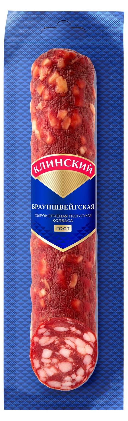 Колбаса сырокопченая Клинский Брауншвейгская полусухая, ~ 0,6 кг ирена мадир дилогия аконит фантом в подарочном оформлении