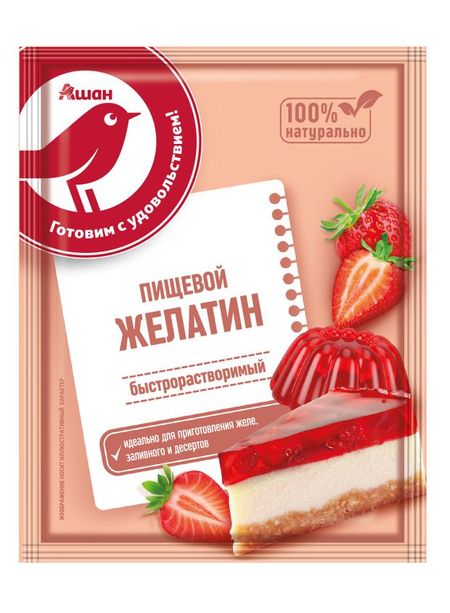Желатин пищевой АШАН Красная птица, 50 г