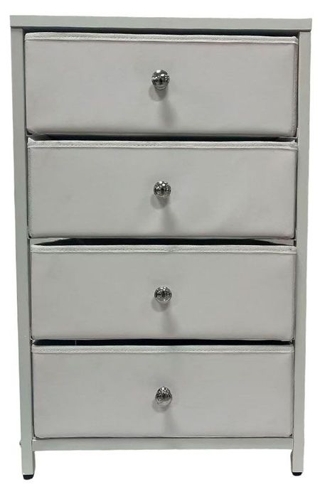 Комод с 4 ящиками текстиль белый, 40х30х62 см