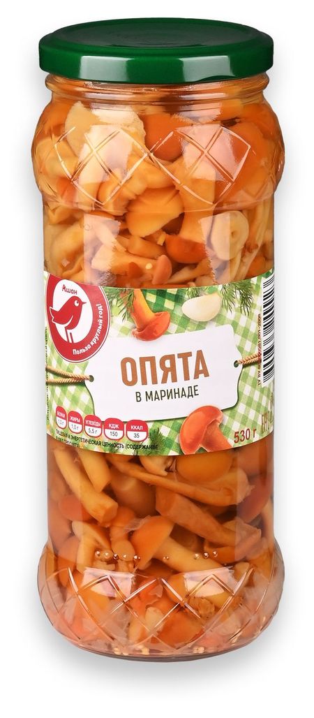 Опята АШАН Красная птица отборные в маринаде, 530 г