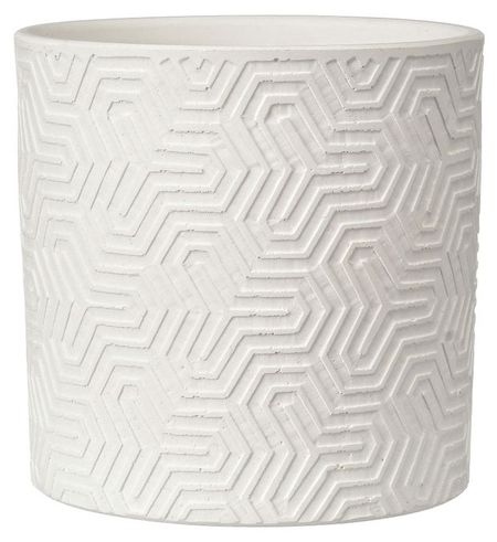 Горшок бетонный Тринити белый без поддона, 1,82 л