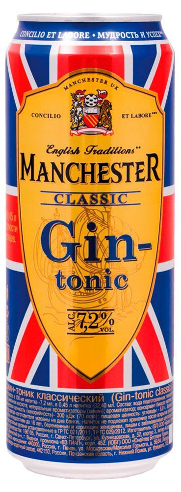 Слабоалкогольный напиток Manchester Джин-тоник классический Россия, 0,45 л артур эдвард уэйт знаменитое таро уэйта практическое руководство