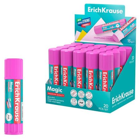 Клей-карандаш ErichKrause Magic, 15 г