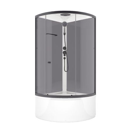 Душевая кабина Domani-Spa Simple 90х90х218 см стекло прозрачное 4 мм с высоким поддоном полукруг