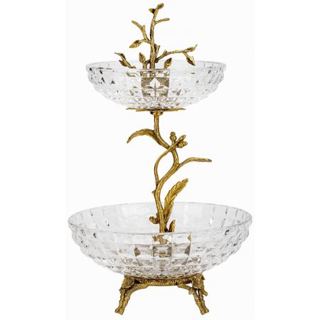 Блюдо Glasar двухъярусное 20х20х31 см