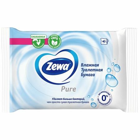 Бумага туалетная влажная Zewa Pure 40 шт