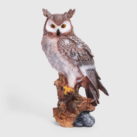 Фигура декоративная Тпк полиформ Филин на пне большой H-51см,L-30см,В-20см
