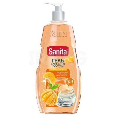 Гель Sanita для мытья посуды мандарин и белый чай 900 г
