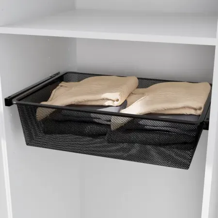 Корзина выдвижная для шкафа Лион 56.8x14.4x38.6 см цвет черный