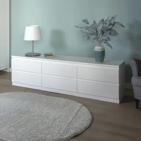 Тумба под телевизор Шведский стандарт Праксис 194.4x54.2x39.6 см ЛДСП цвет белый телевизор 32 hyundai h led32bs5002