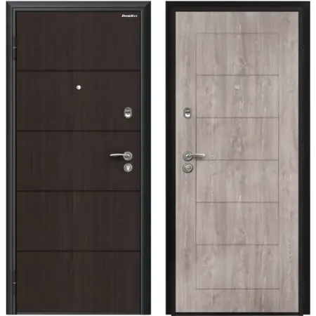 Дверь входная металлическая Оптим 98x205 см левая дуб серый