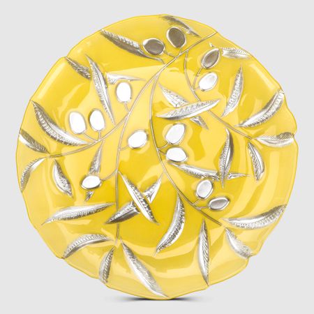 Тарелка ArdaCam olive д28cm желтый с узором