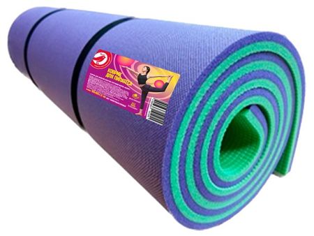 Коврик для пилатеса АШАН Красная птица фиолетово-зеленый, 180х60 см