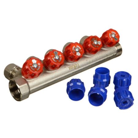 Коллектор Terma 3/4 ВР(г) х 5 выходов 16 обж(ц) х 3/4 НР(ш) регулируемый (89367) 1x 130x увеличение регулируемый объектив с байонетом c 40 50 мм кольцо бесконечное рабочее расстояние для hdmi vga usb видеомикроскоп камера